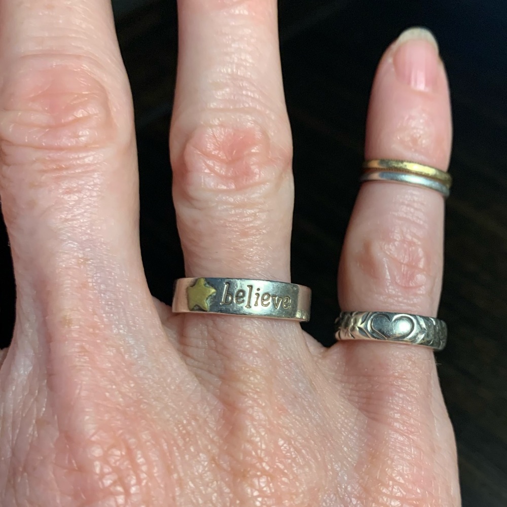 believe Ring * Stamped Sterling Silver * size 6 * preowned